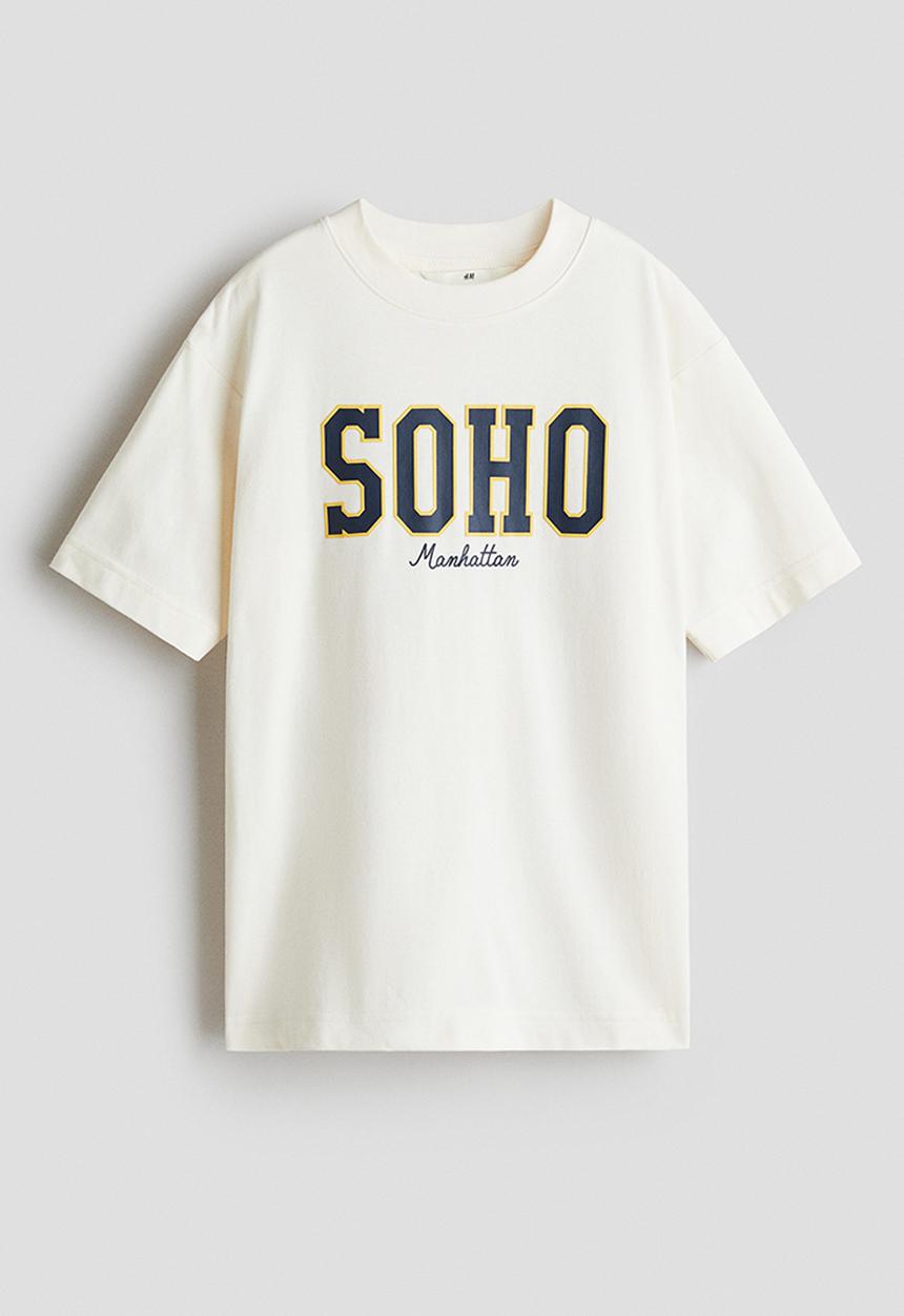 H&M - Printed cotton t-shirt - white/soho 