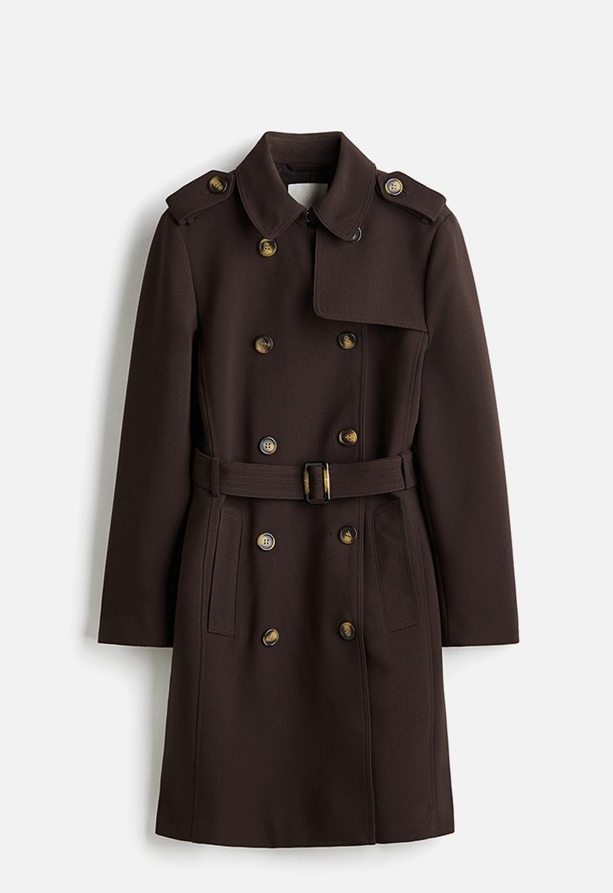 H&M - Double-breasted trenchcoat - dark brown