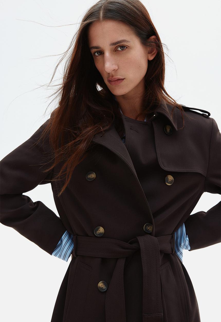 H&M - Double-breasted trenchcoat - dark brown