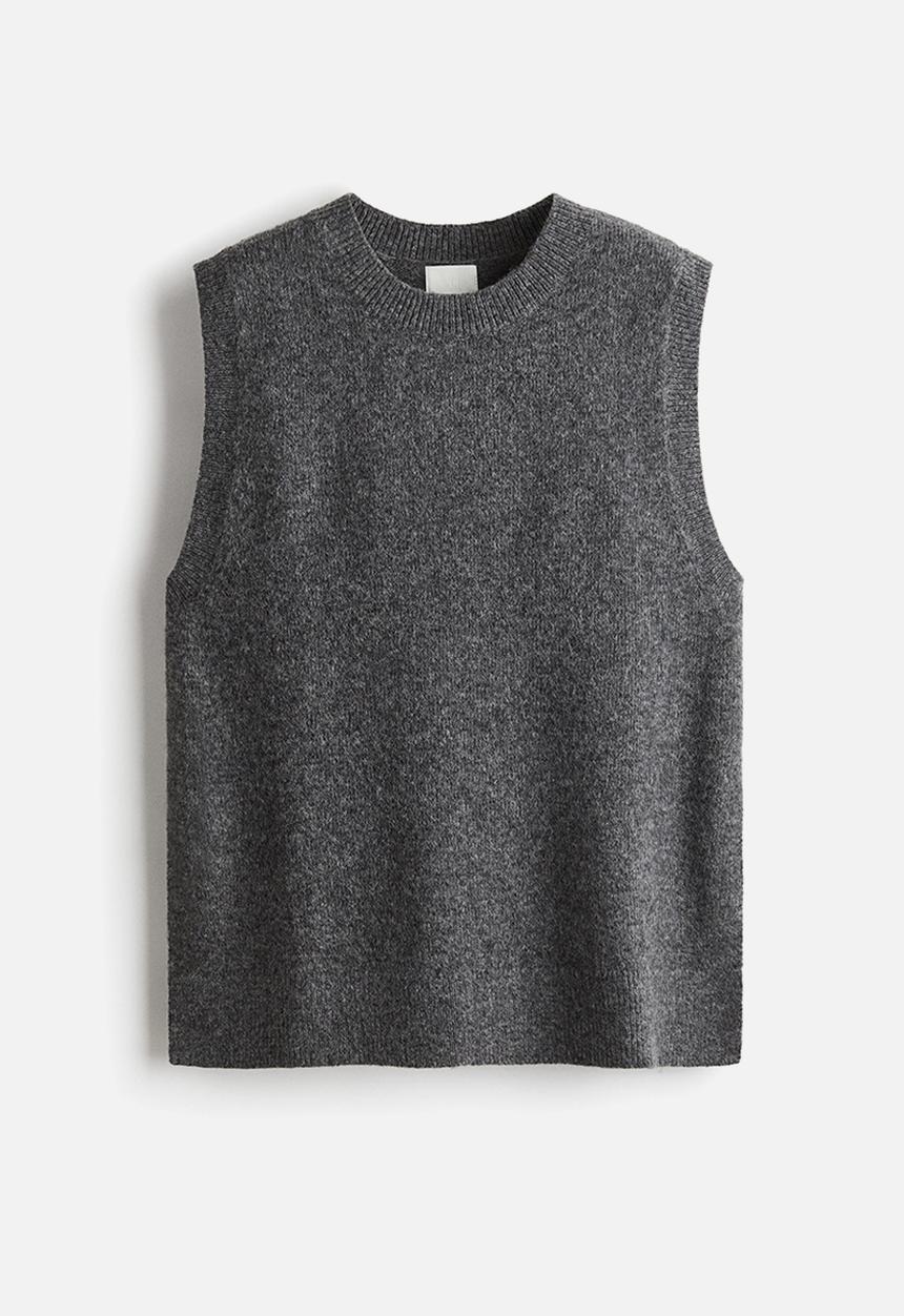 H&M - Sweater vest - dark grey marl