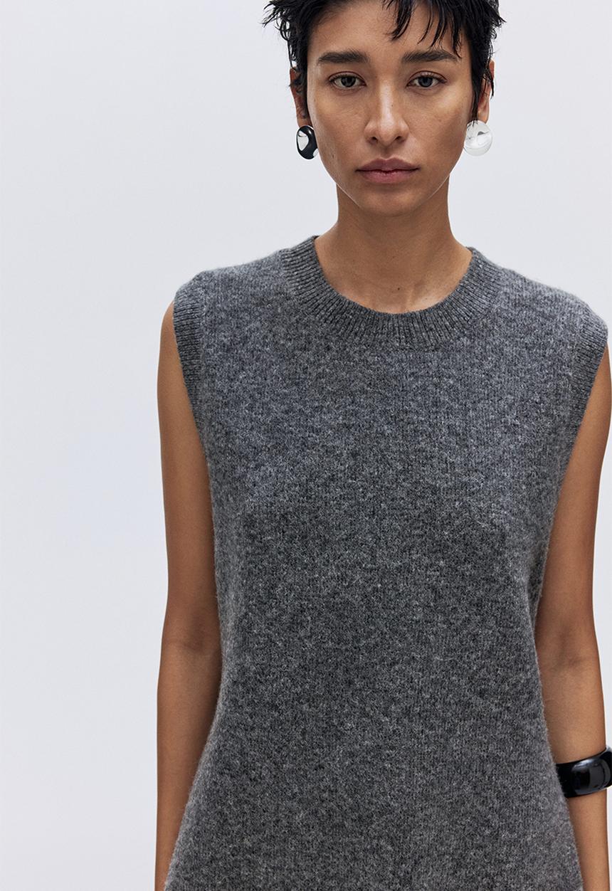 H&M - Sweater vest - dark grey marl
