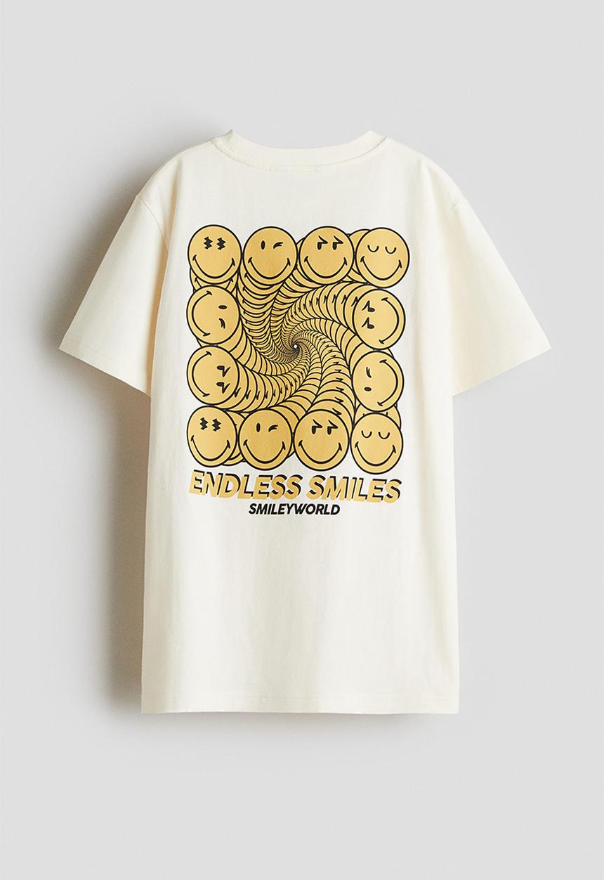 H&M - Printed t-shirt - cream/smileyworld®