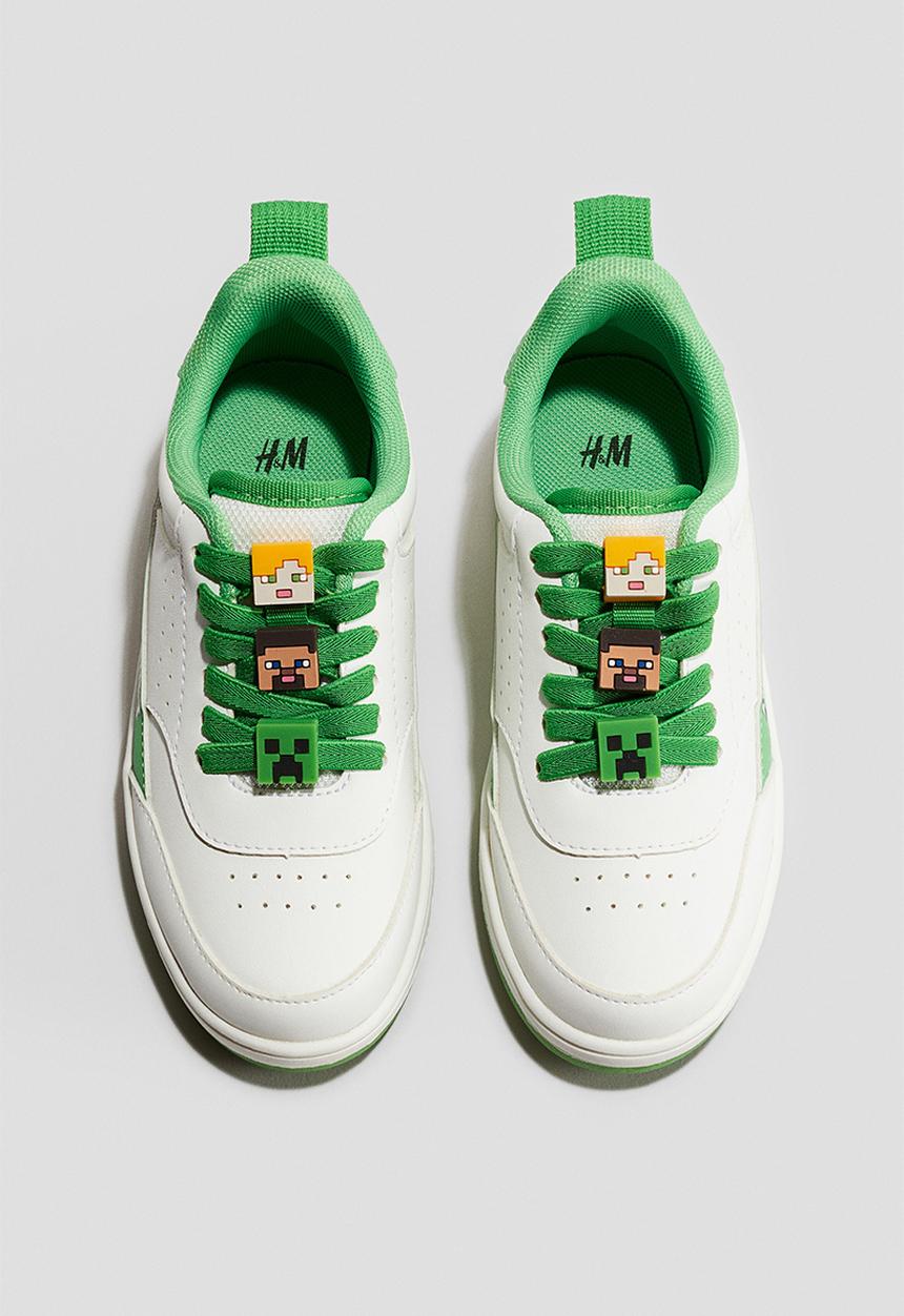 H&M - Charm-detailed trainers -  green/minecraft