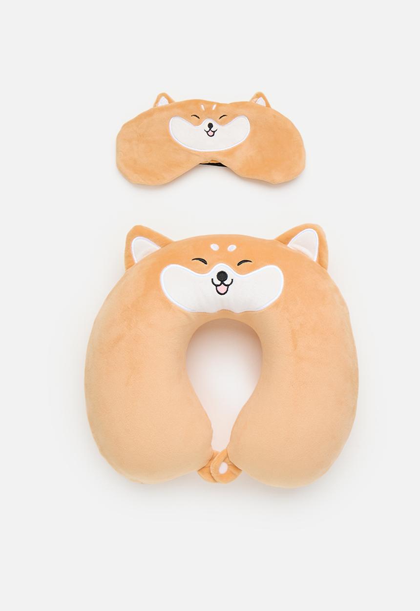 Pop Candy - Travel pillow & eye mask set - raw sienna
