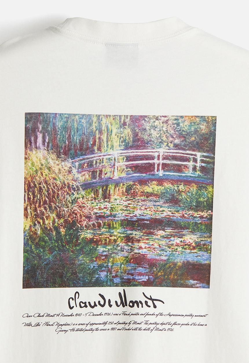 H&M - Loose fit t-shirt - white/claude monet