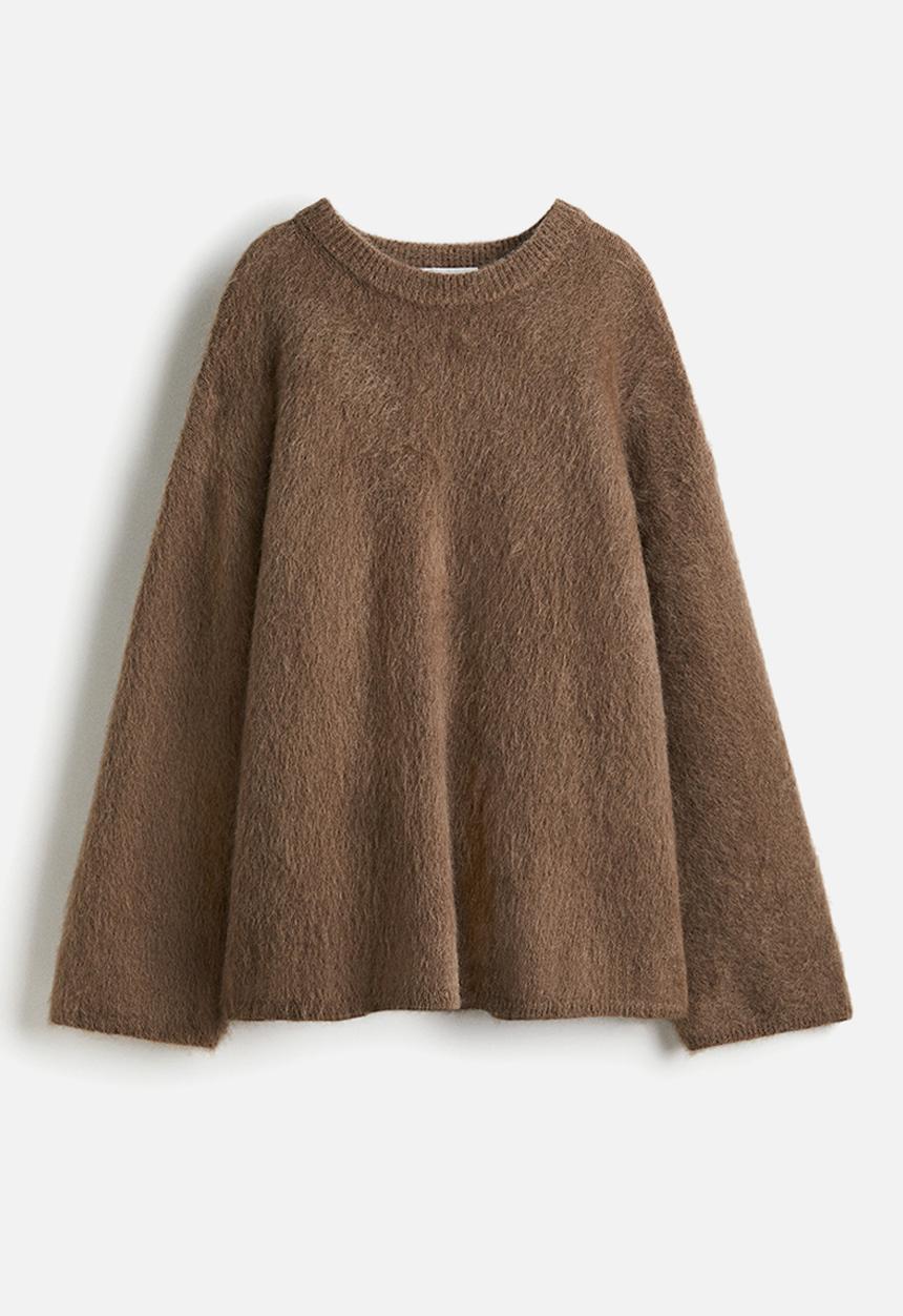 H&M - Oversized mohair-blend jumper - brown