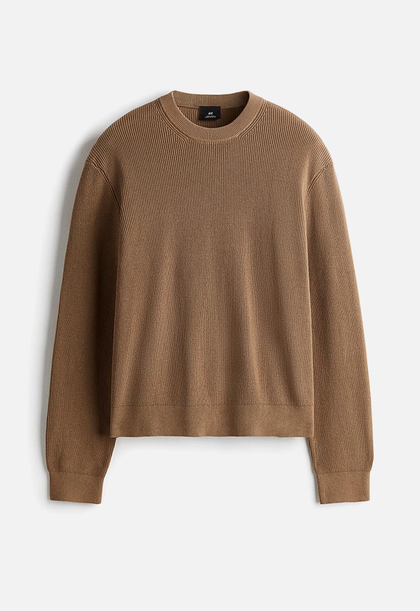 H&M - Regular fit rib-knit jumper - dark beige