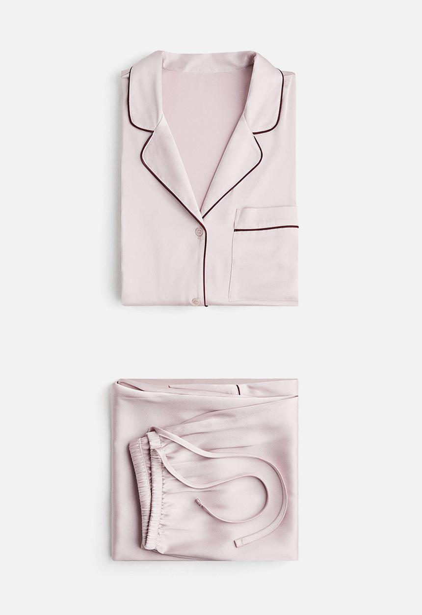 H&M - Satin pyjamas - powder pink