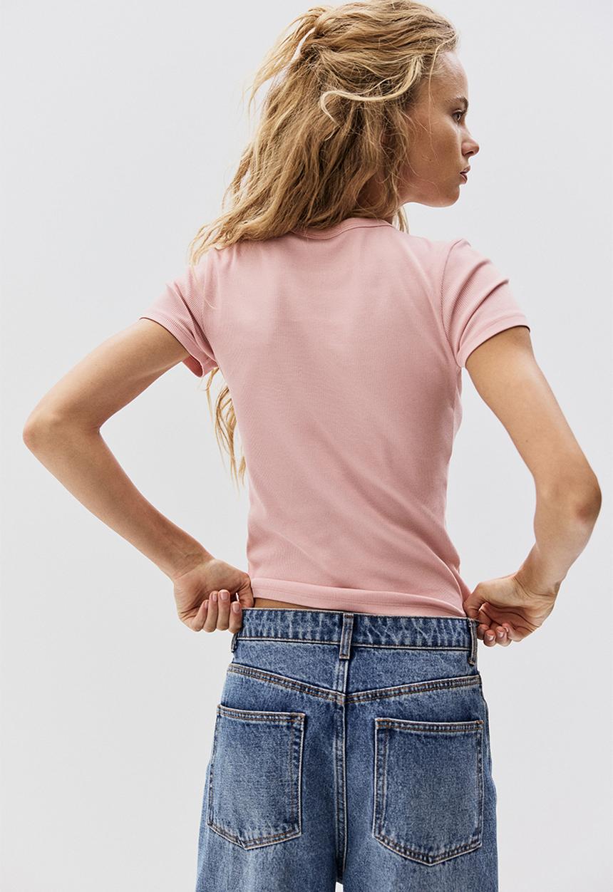 H&M - Ribbed t-shirt - pink