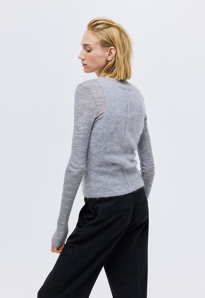 H&M - Bootcut trousers - dark grey/pinstriped