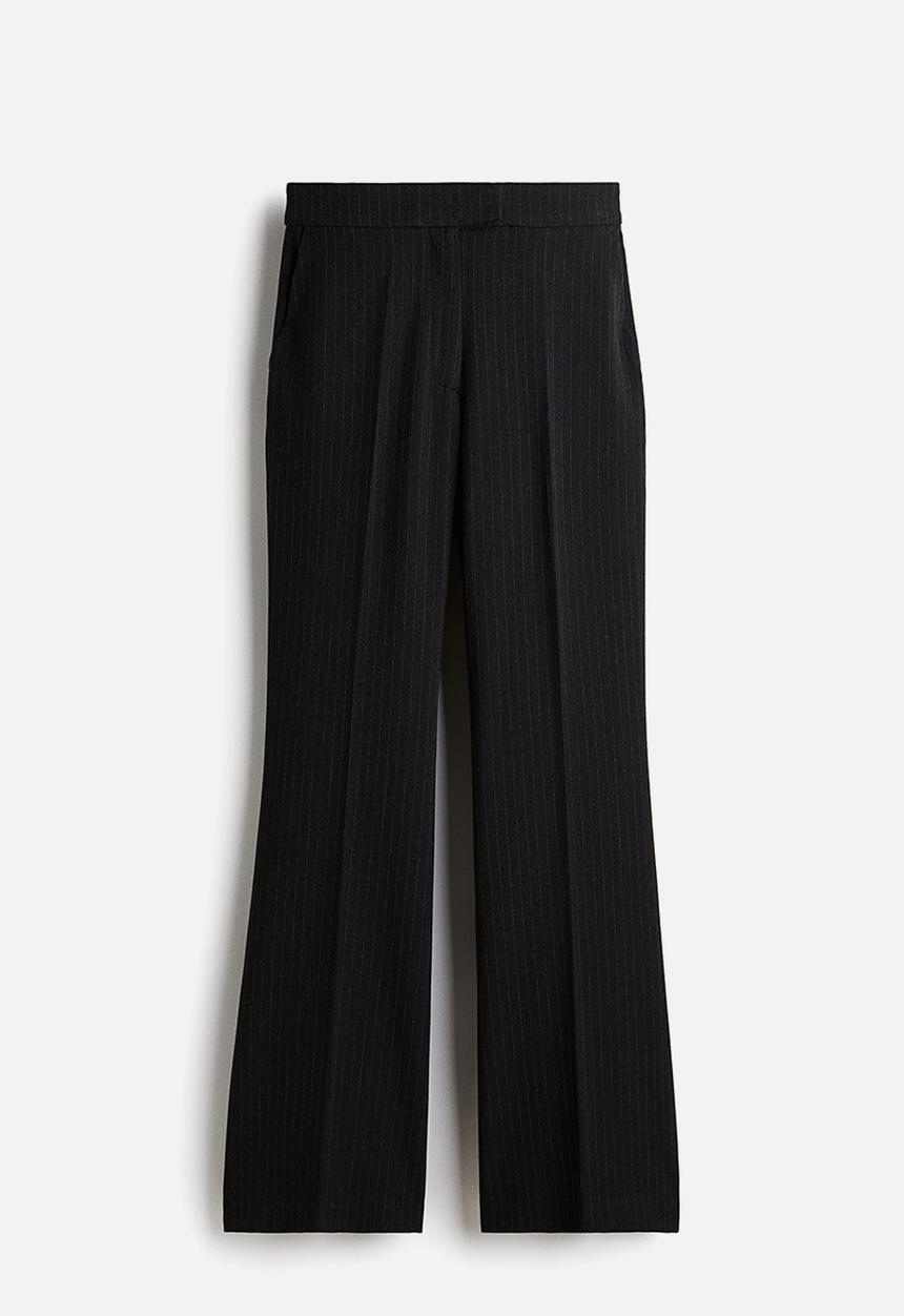 H&M - Bootcut trousers - dark grey/pinstriped
