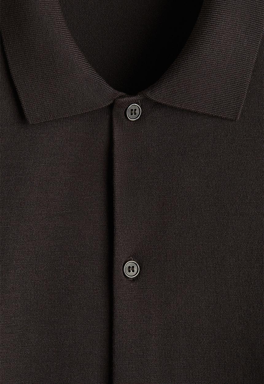 H&M - Regular fit knitted short-sleeved shirt - brown