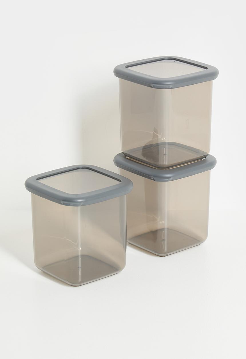 Excellent Houseware - Paka Food Storage Set Of 3 - Grey1