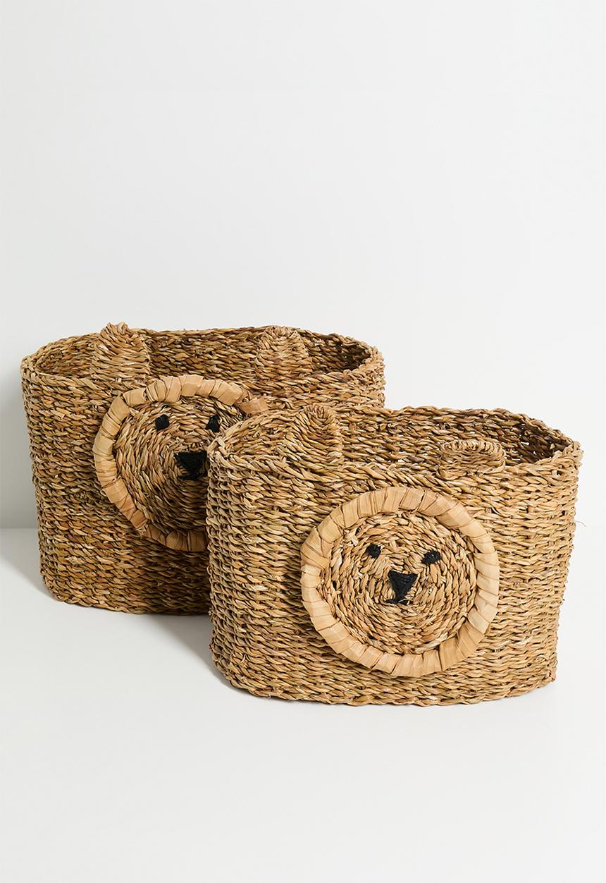 H&S - Lion Basket set of 2 - Natural