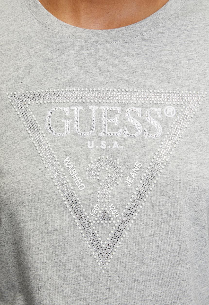 GUESS - Krystal Triangle Tee - Light Melange Grey