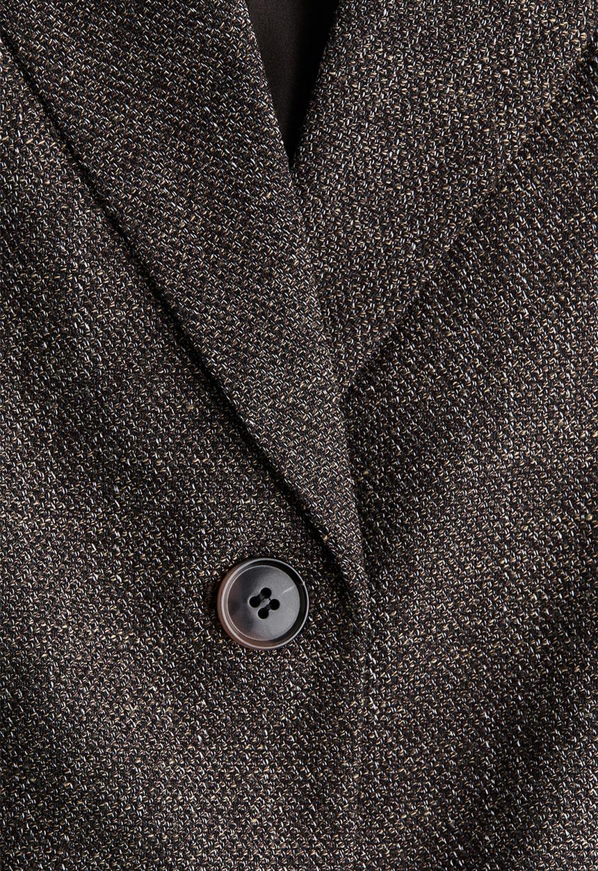 H&M - Gathered-sleeve blazer - brown