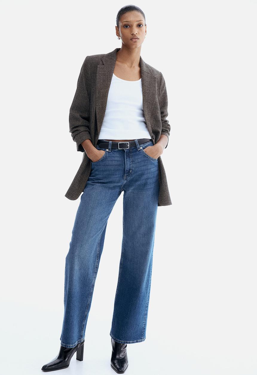 H&M - Gathered-sleeve blazer - brown