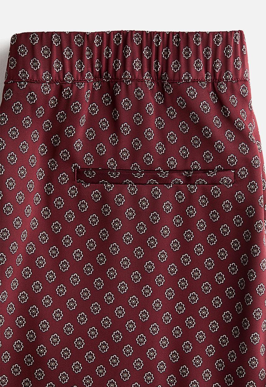 H&M - Pull-on trousers - burgundy/patterned 