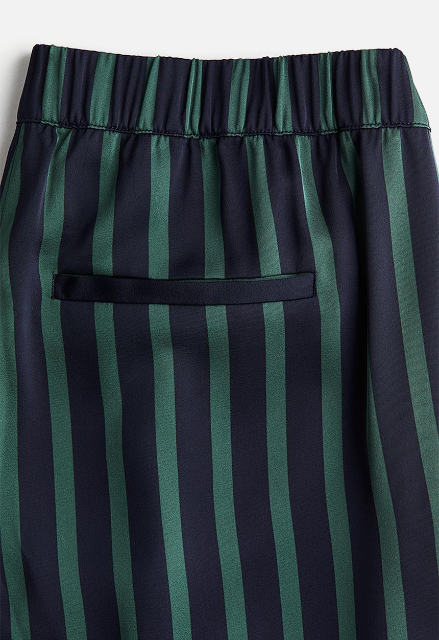 H&M - Pull-on trousers - navy blue/green striped