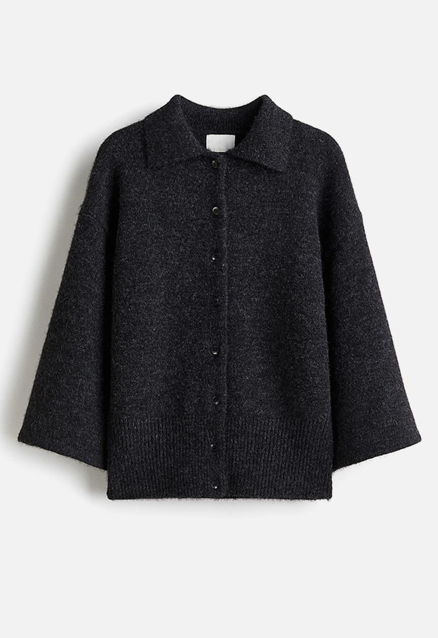 H&M - Collared cardigan - dark grey