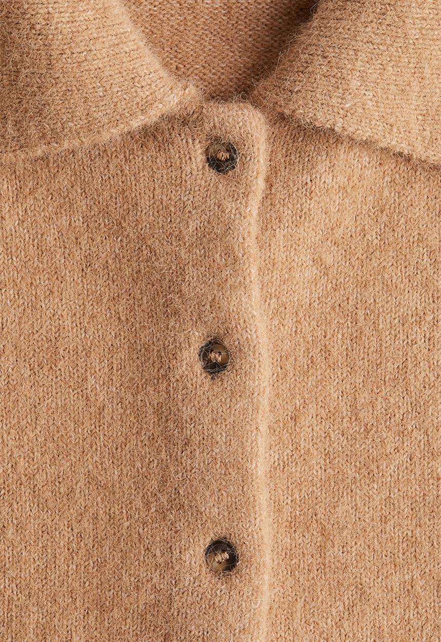 H&M - Collared cardigan - dark beige 