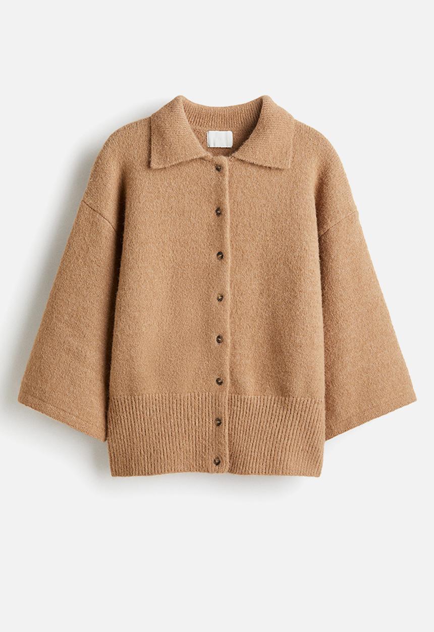 H&M - Collared cardigan - dark beige 