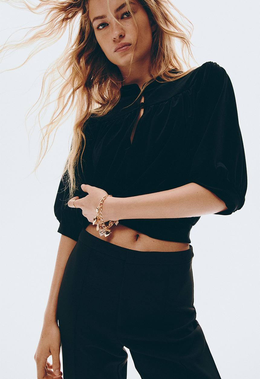 H&M - Flared trousers - black