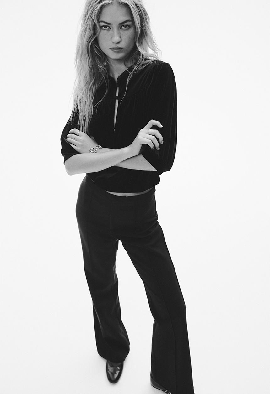 H&M - Flared trousers - black