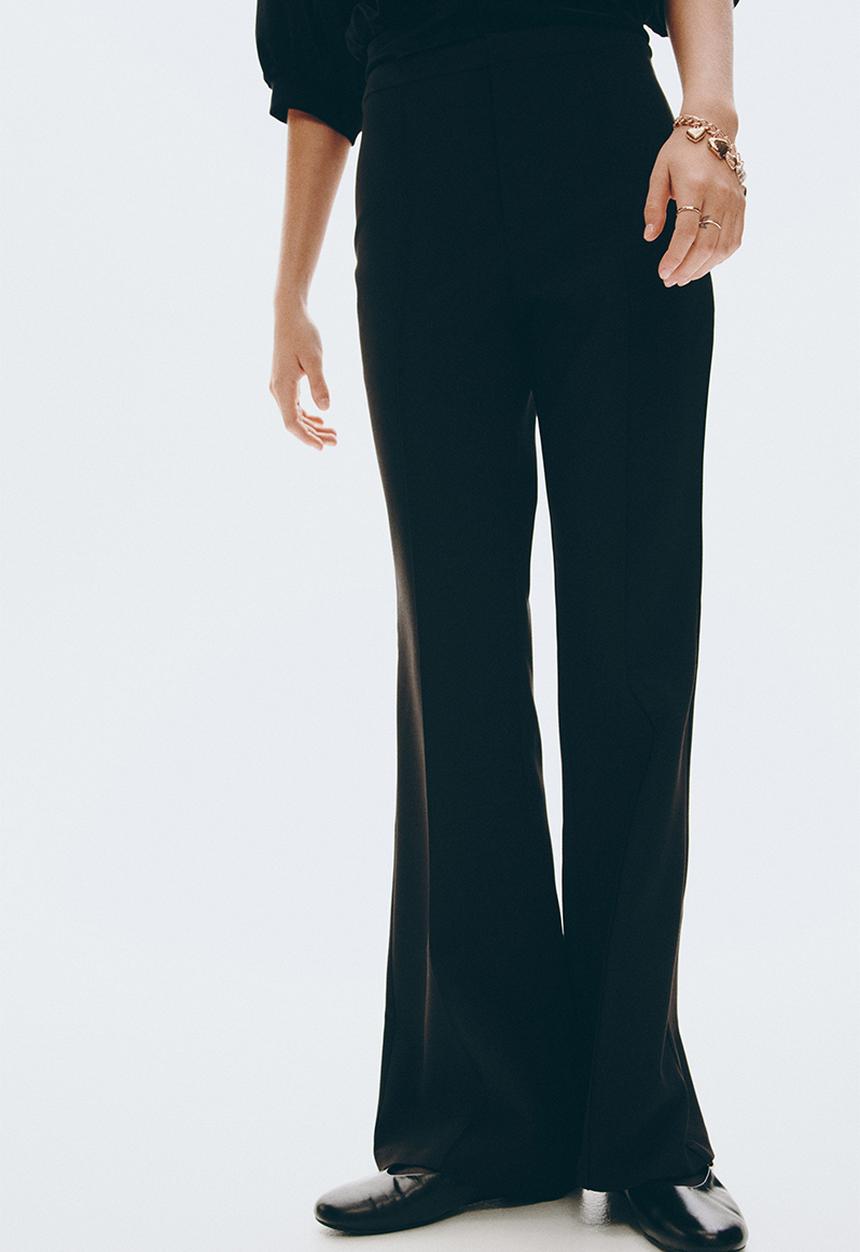 H&M - Flared trousers - black