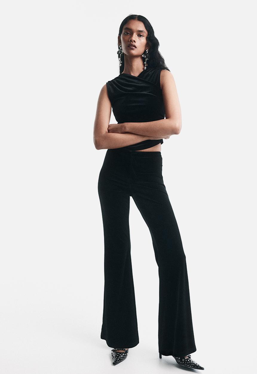 H&M - Flared trousers - black