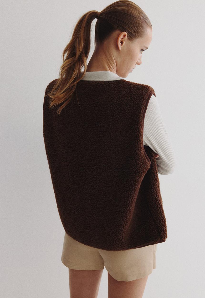 H&M - Teddy gilet - dark brown