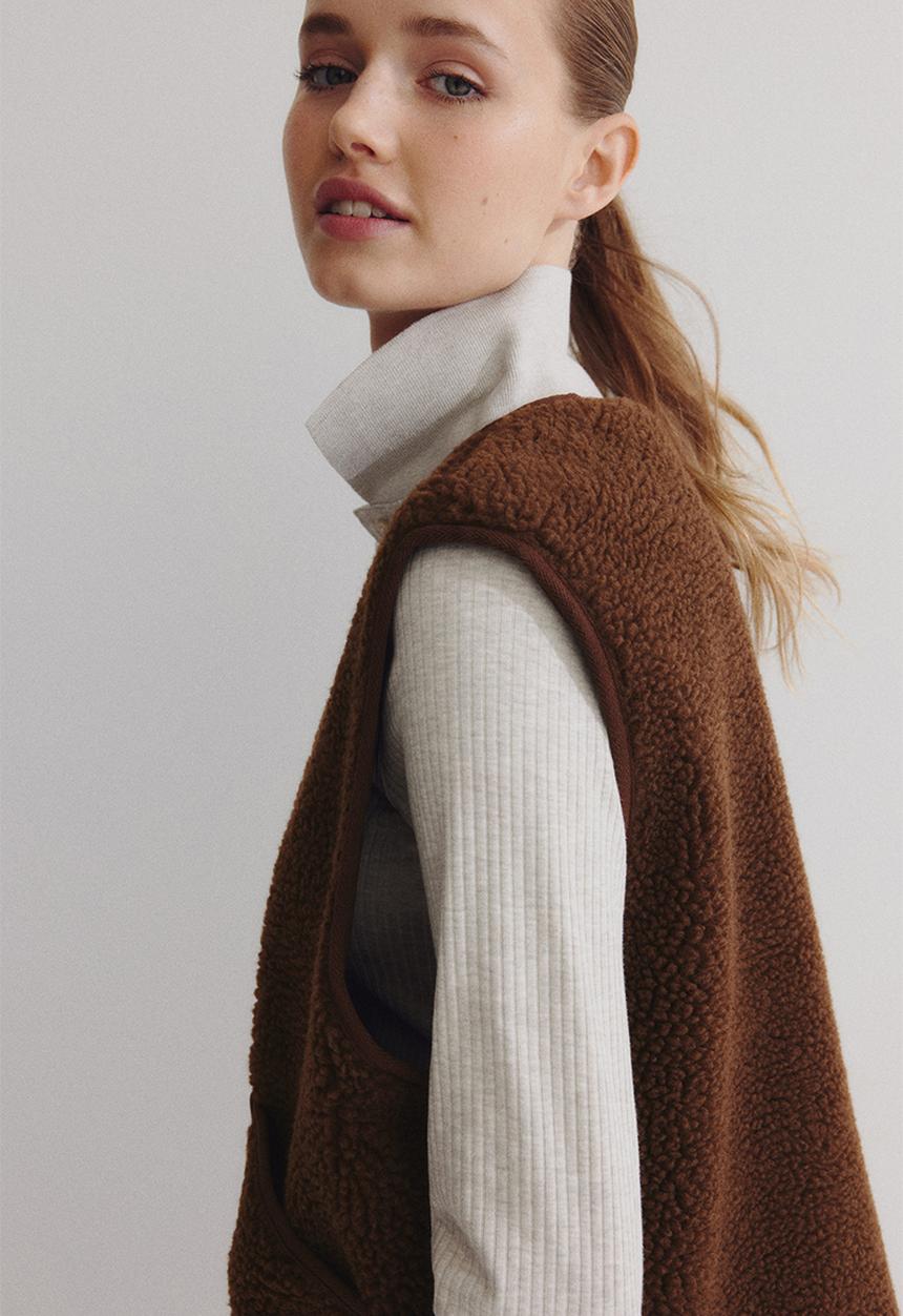 H&M - Teddy gilet - dark brown
