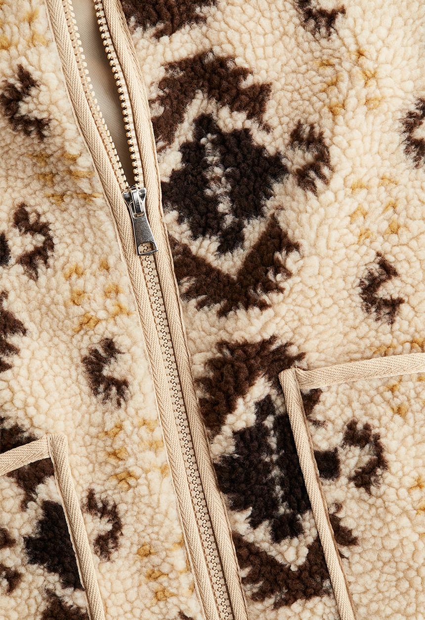 H&M - Teddy gilet - beige/patterned