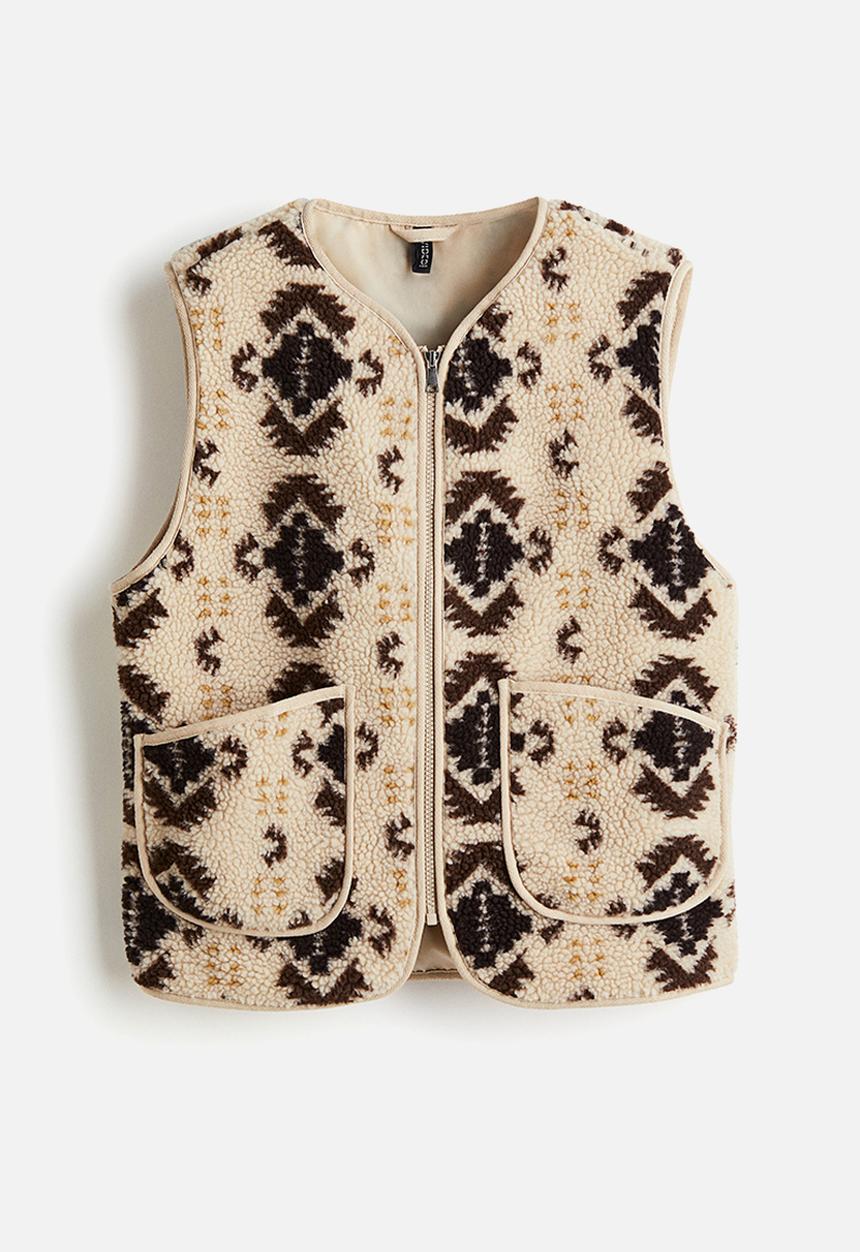 H&M - Teddy gilet - beige/patterned
