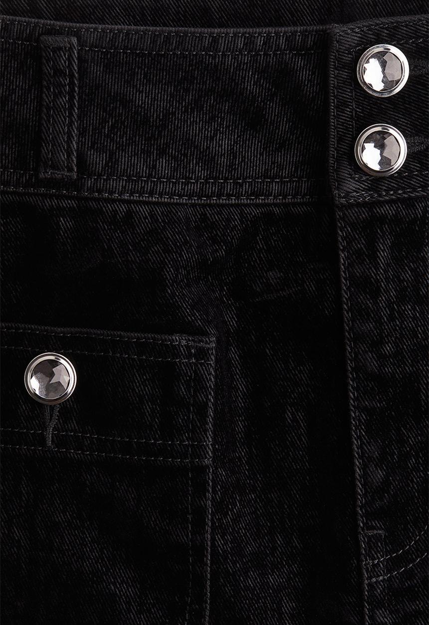 H&M - Rhinestone-button mini skirt - black
