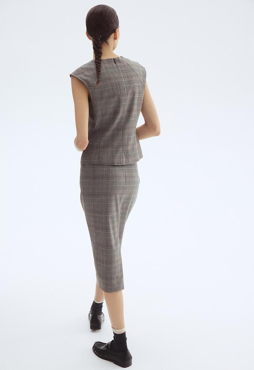 H&M - Pencil skirt - grey dogtooth pattern