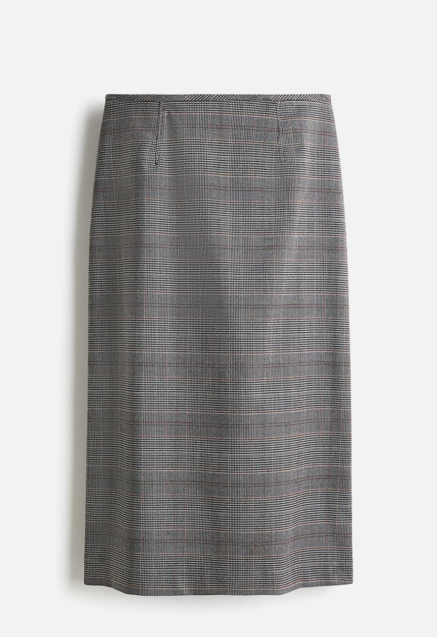 H&M - Pencil skirt - grey dogtooth pattern
