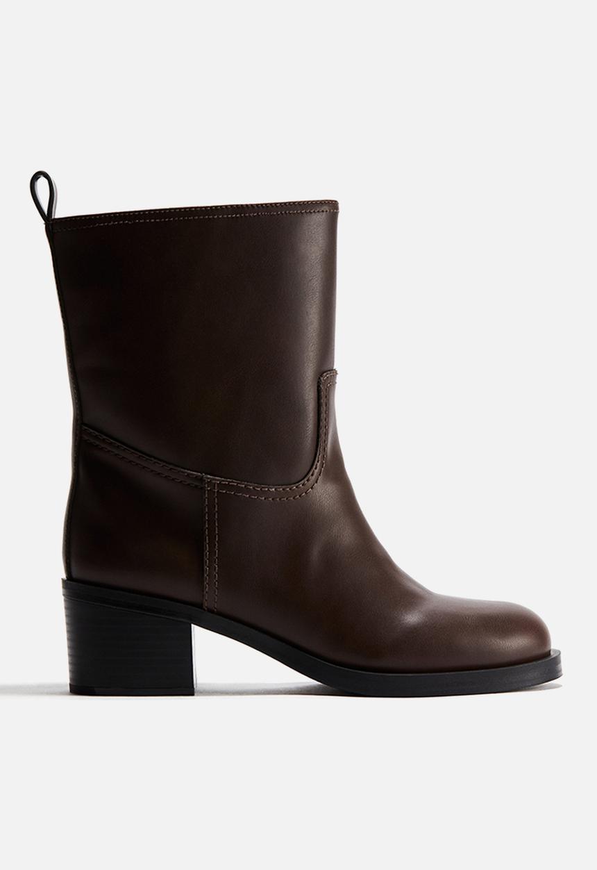 H&M - Block-heeled ankle boots - dark brown