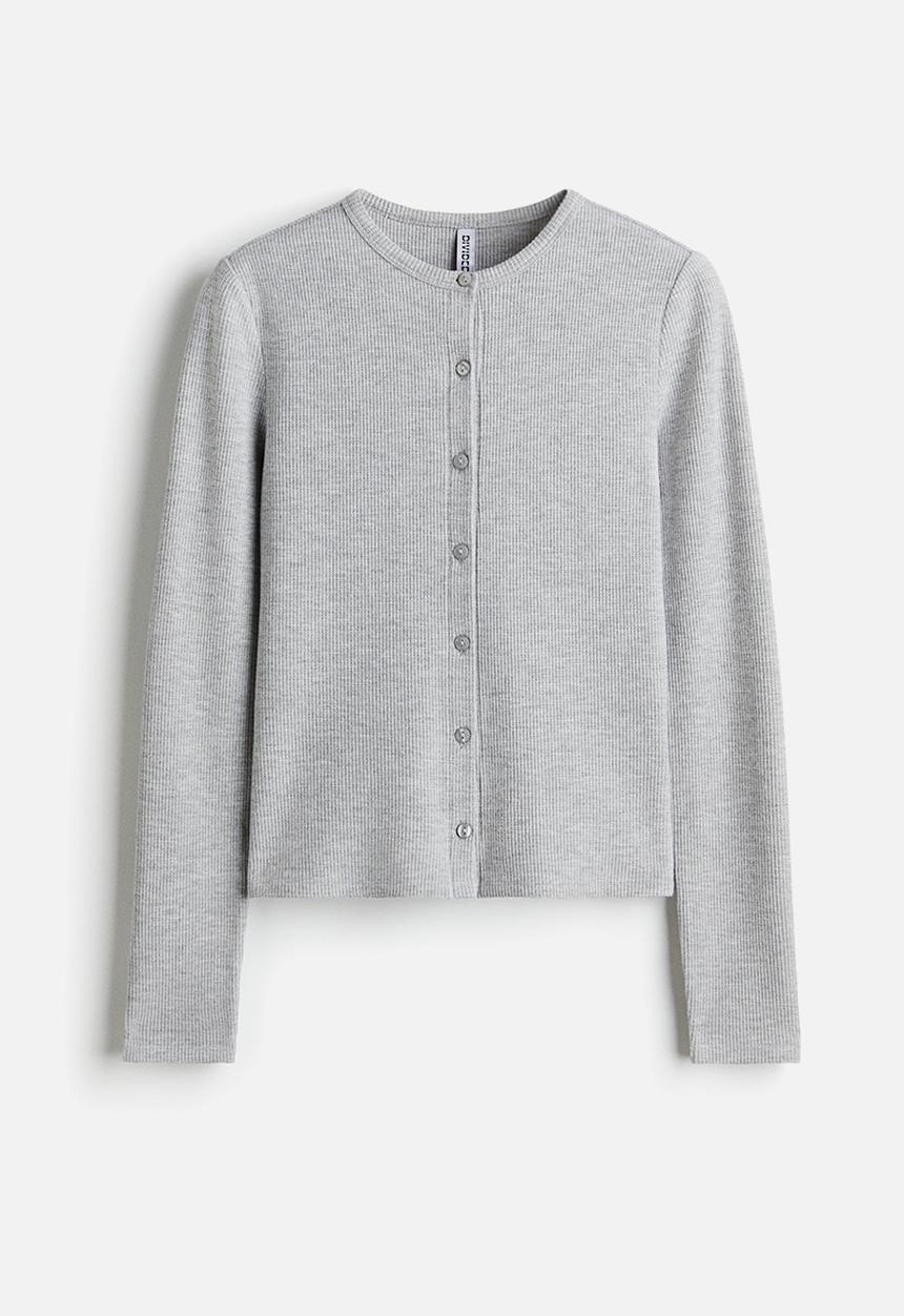 H&M - Waffled cardigan - grey