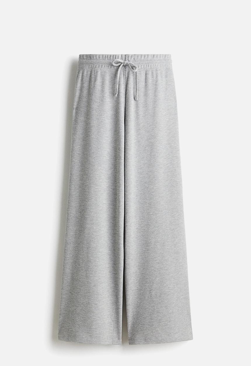 H&M - Waffled drawstring trousers - grey