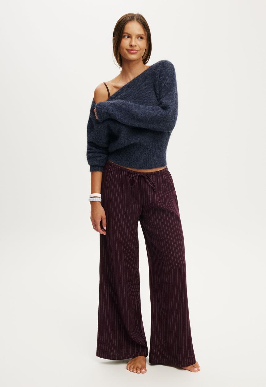 Cotton On - Fluffy off the shoulder knit - steely blue