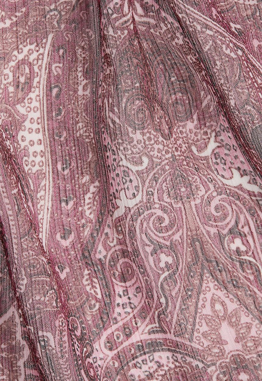 H&M - Patterned chiffon blouse - dark pink paisley pattern