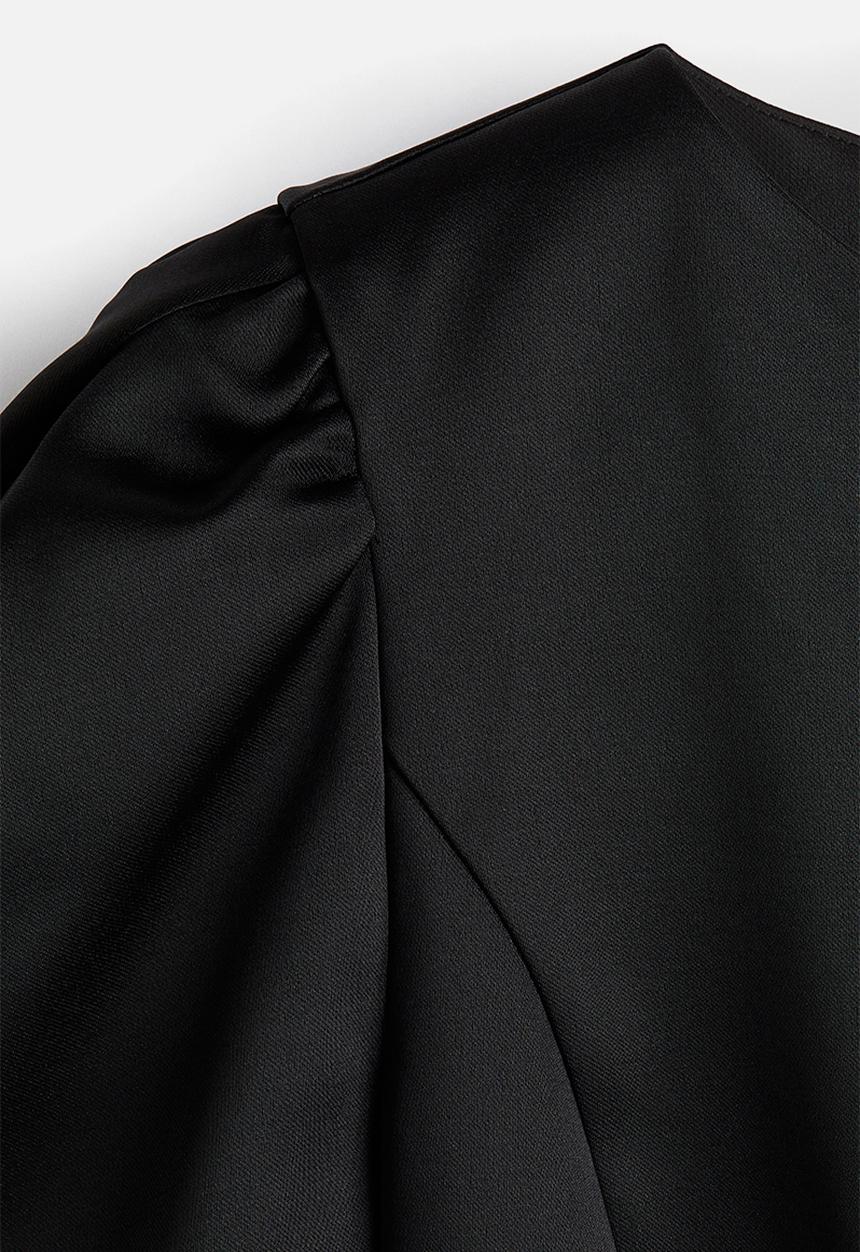 H&M - Puff-sleeved blouse - black