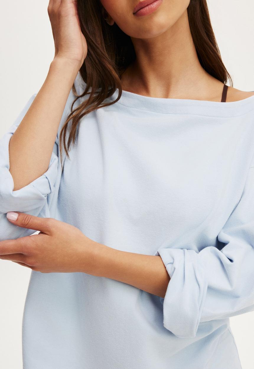 Cotton On - Dreamy soft boatneck long sleeve - violet blue
