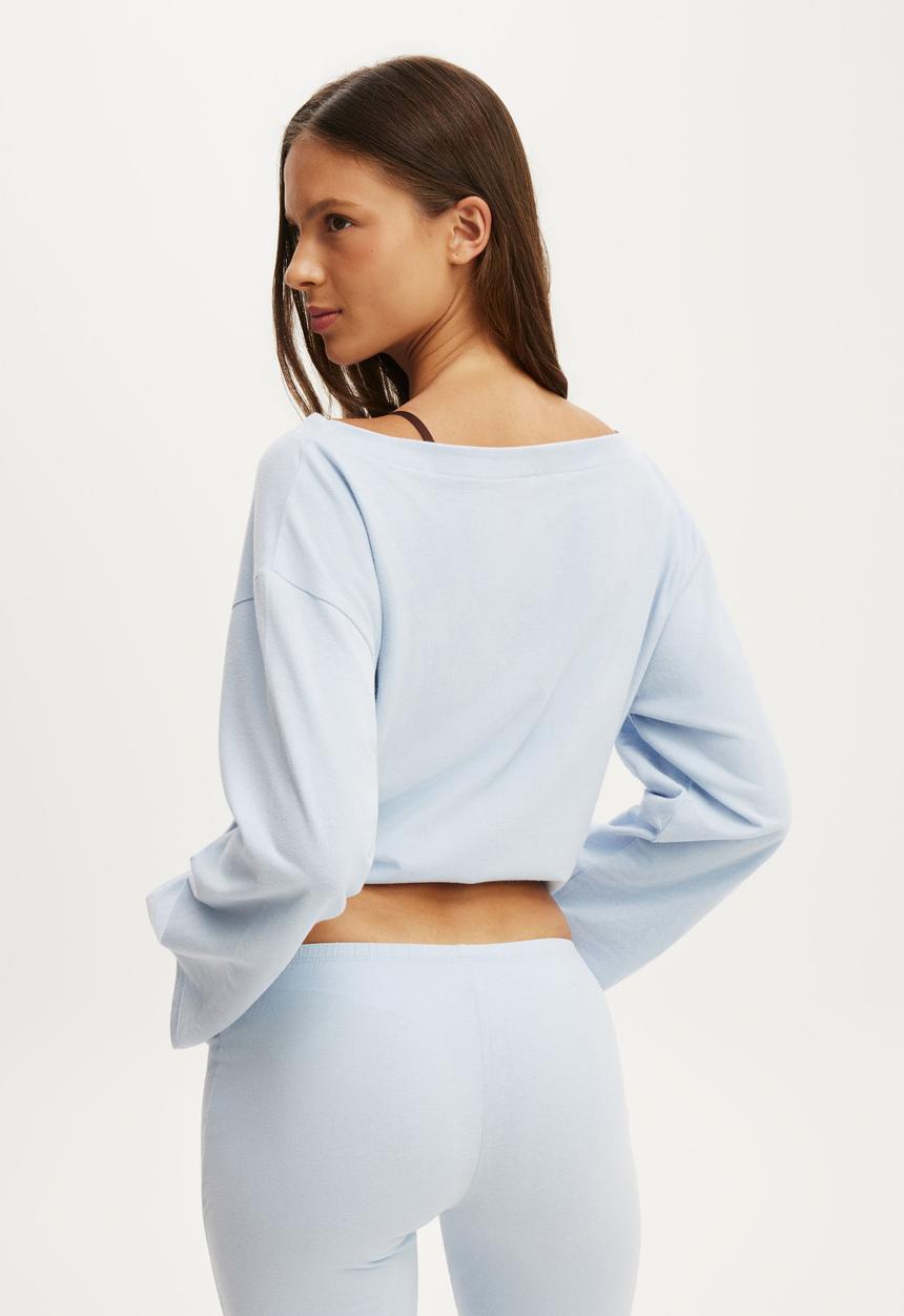 Cotton On - Dreamy soft boatneck long sleeve - violet blue