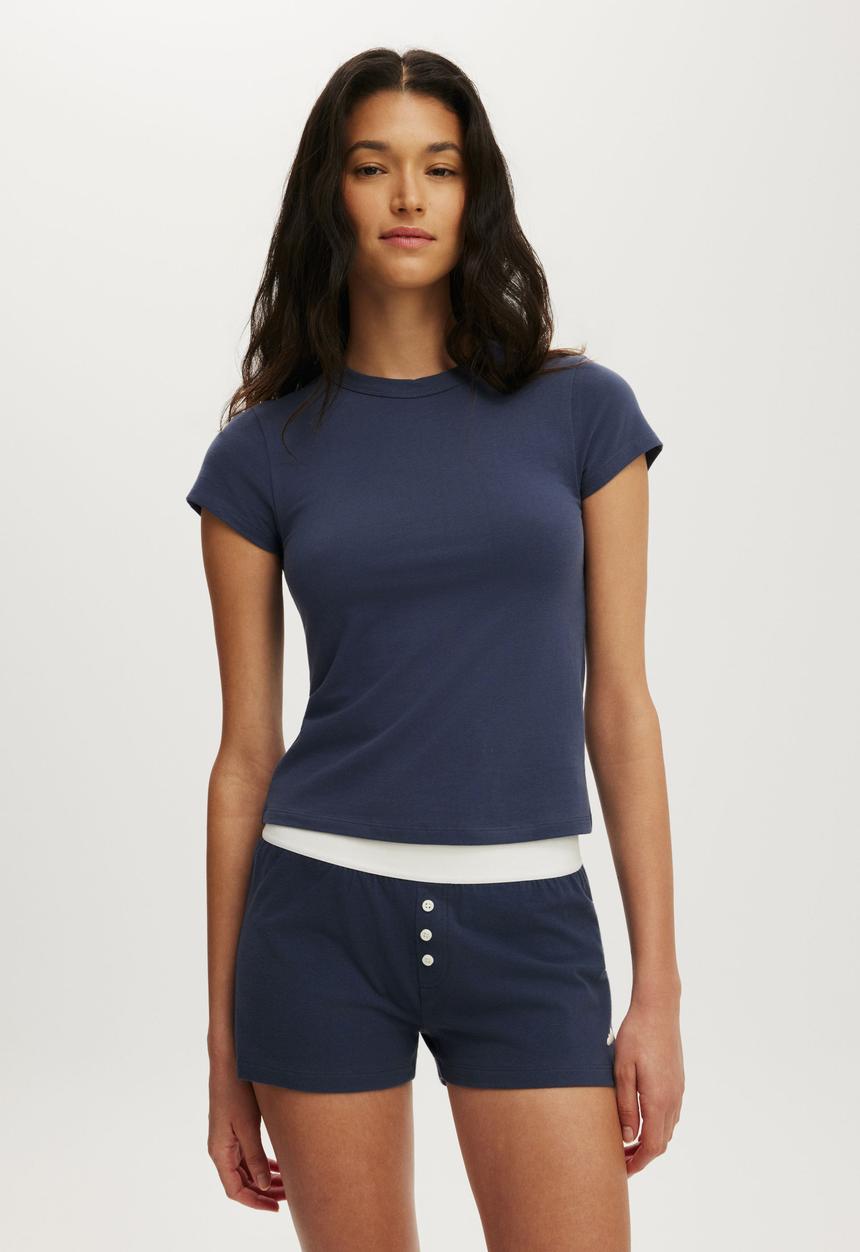 Cotton On - Cloud soft baby tee - steely blue