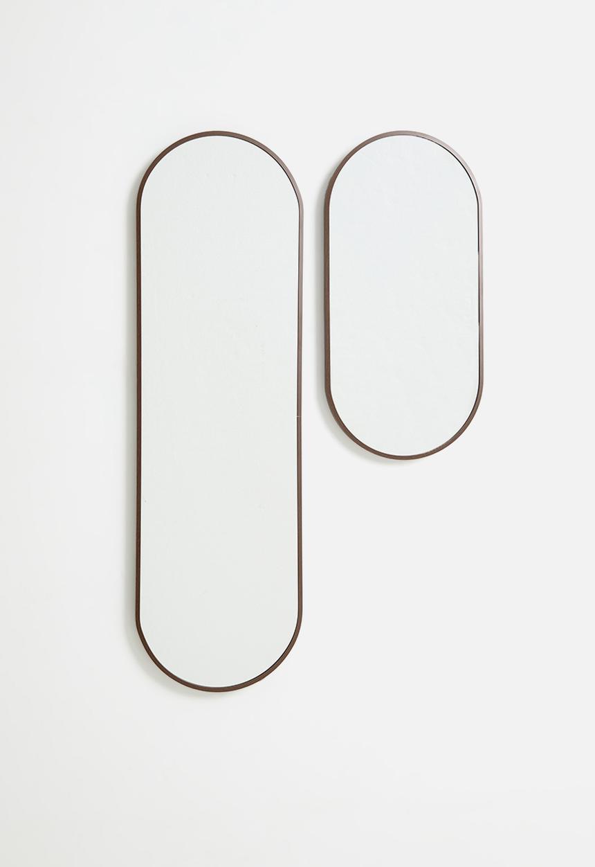 H&S - Ollie full length oval mirror - Walnut