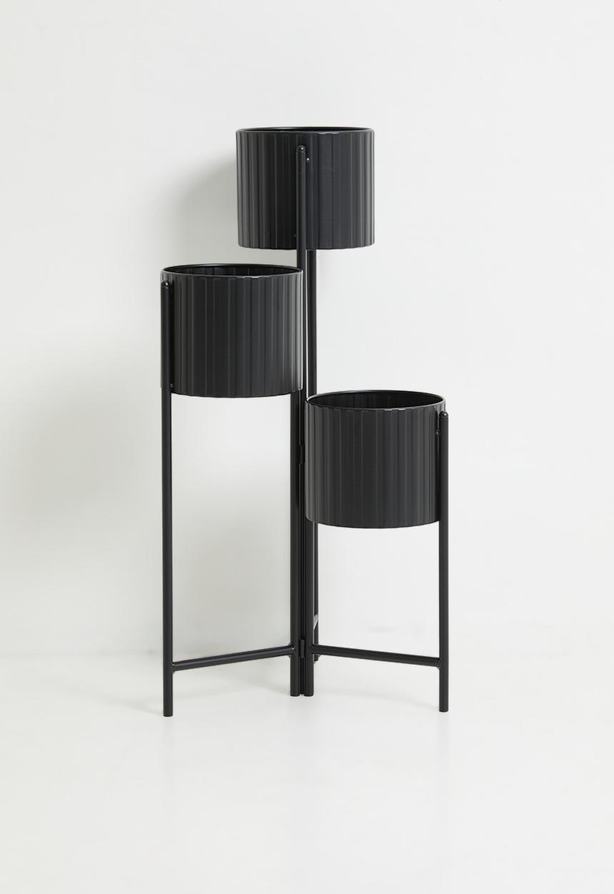 H&S - Trio metal planter - Black
