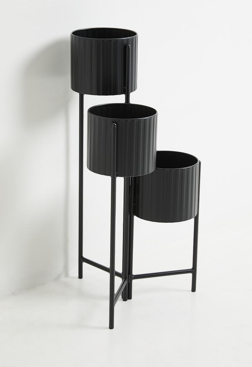 H&S - Trio metal planter - Black