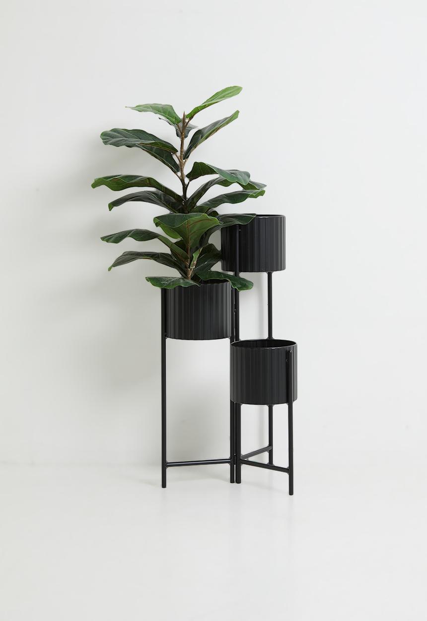 H&S - Trio metal planter - Black